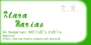 klara marias business card